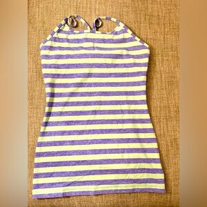 Ivivva By Lululemon Purple And Light Green Stripe Tank Top